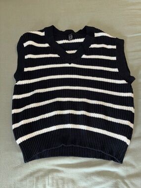 Striped Oversized  Vest